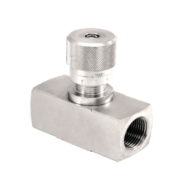 Anchor Fluid Power 3/8" NPTF THREADED NEEDLE VALVE CARBON STEEL PLATED, 5700 PSI MAX WP NN3/8-1